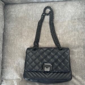 Black Quilted Chain Shoulder Bag
